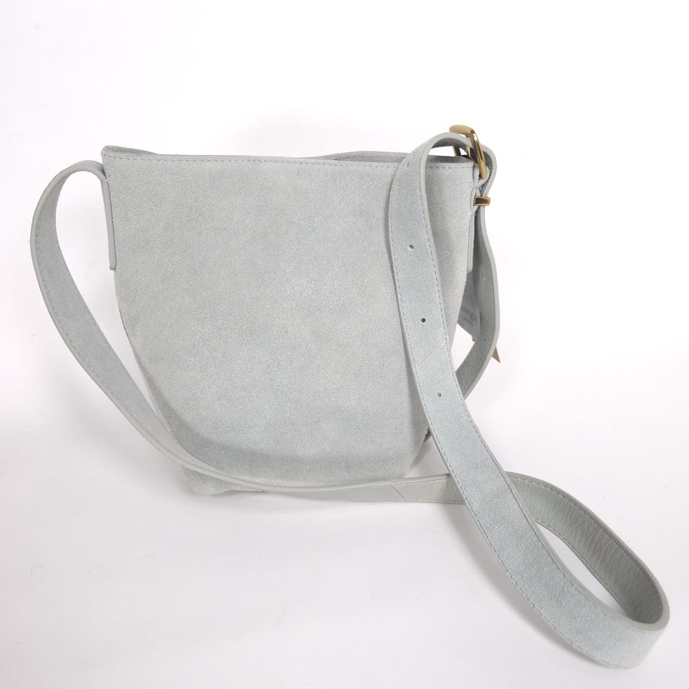NEW‎ Margot NEW YORK Kaye Mini Bucket LEATHER Suede Blue Crossbody Bag MG3318-KU